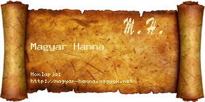 Magyar Hanna névjegykártya